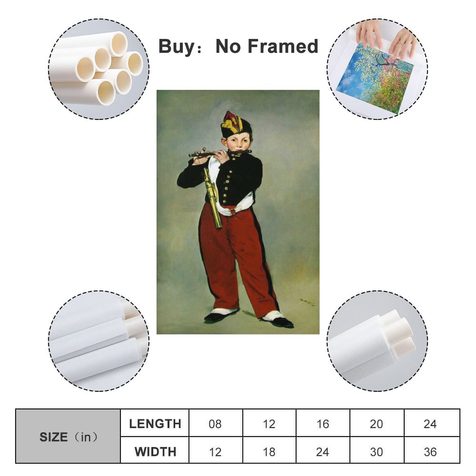 Amazon｜ポスター印象派の画家エドゥアール・マネ 笛を吹く少年 印刷