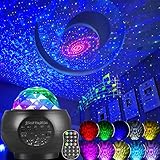 DJ Laser Lights Projector Red Green Blue Colorful 60 Patterns with RGB Galaxy LED Ripple Wave Lighting System for Party DJ Stage Disco Music Show Bar Club Xmas