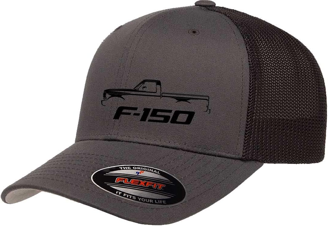 1992-96 Ford F150 Single Cab Pickup Truck Classic Outline Design Trucker Mesh Fitted Cap