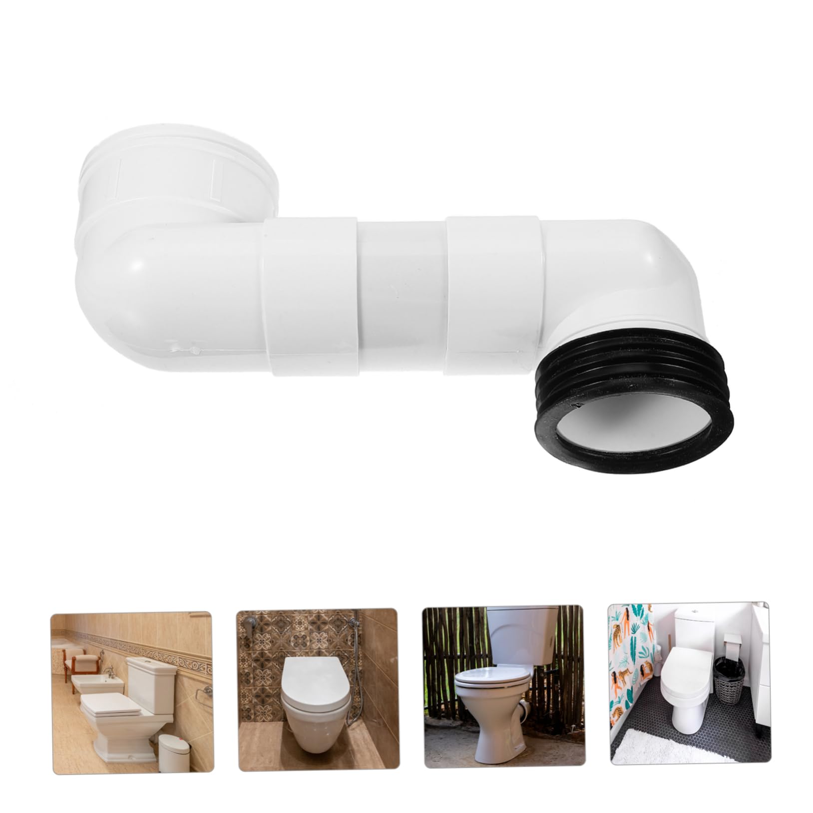 SHINEOFI Manicotto di Collegamento Wc in Pvc Resistente a Usura Spostamento Massimo 10cm, Set per Uso Residenziale e Commerciale