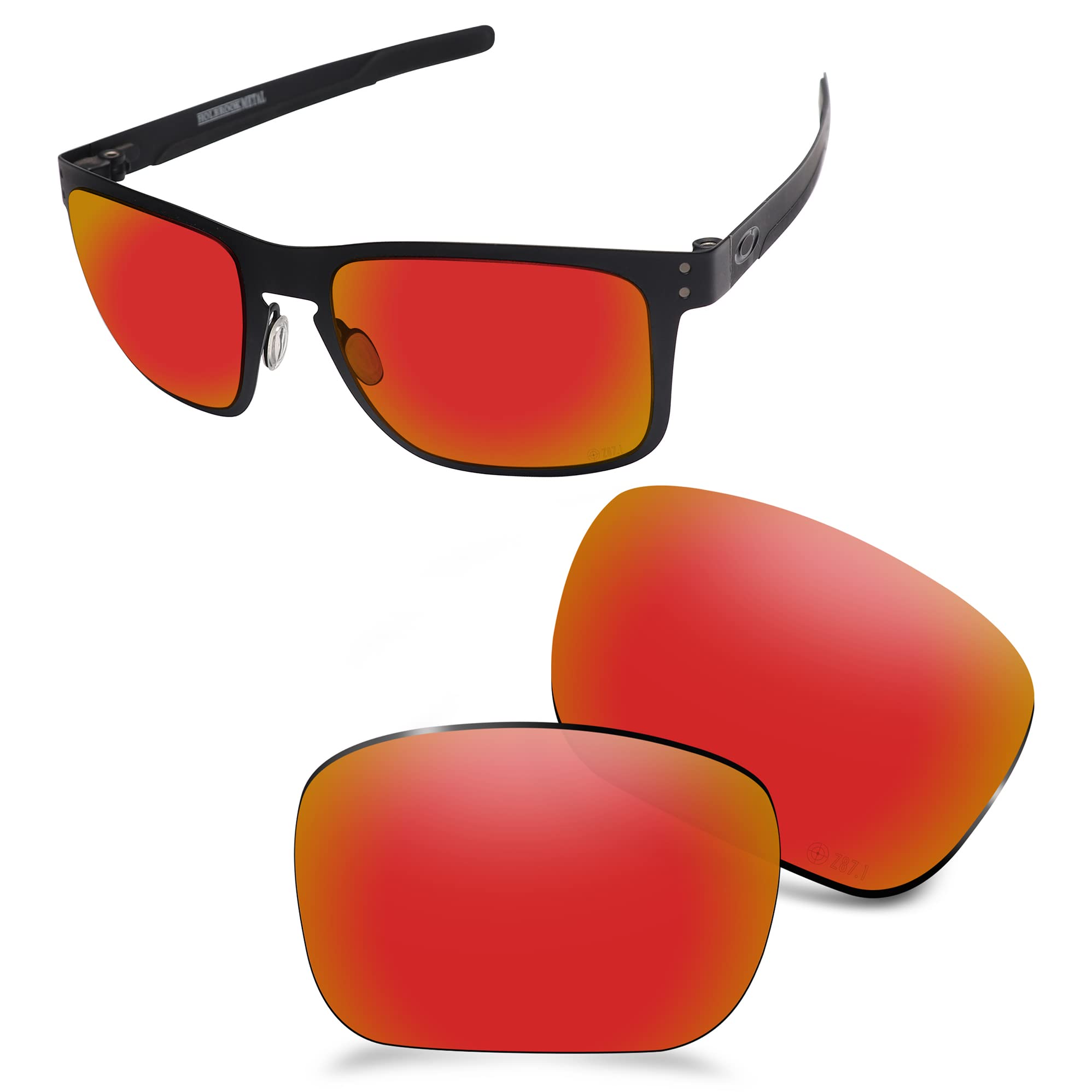 Aozan Men's Electric Crimson Ansi Z87.1 Polarized Replacet Lenses For Oakley Holbrook Metal Sunglasses