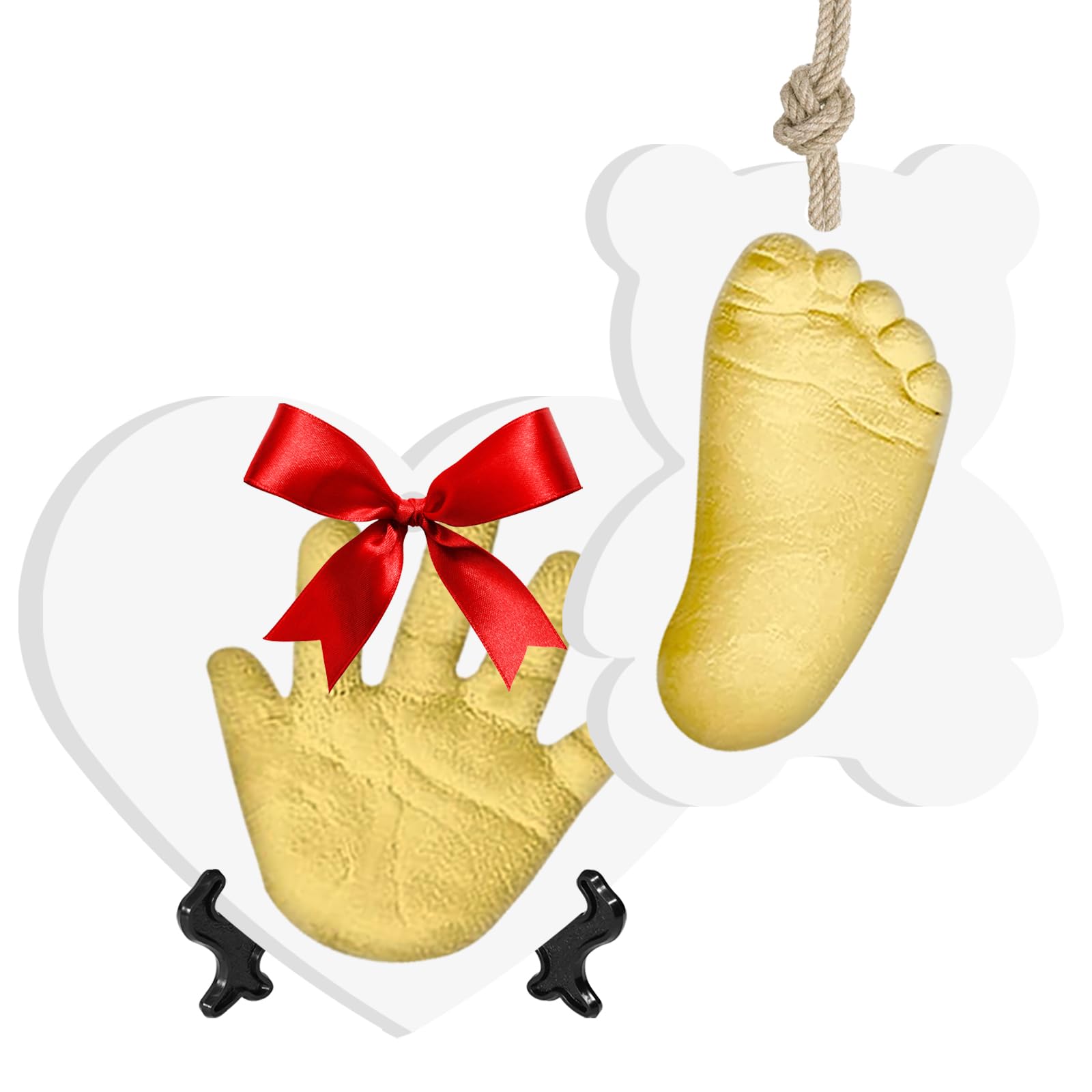 Baby Handprint Ornament Kit, Personalized Handprint Keepsake with Hand Print Mold Kit, Non-Toxic Clay for Newborns & Pets
