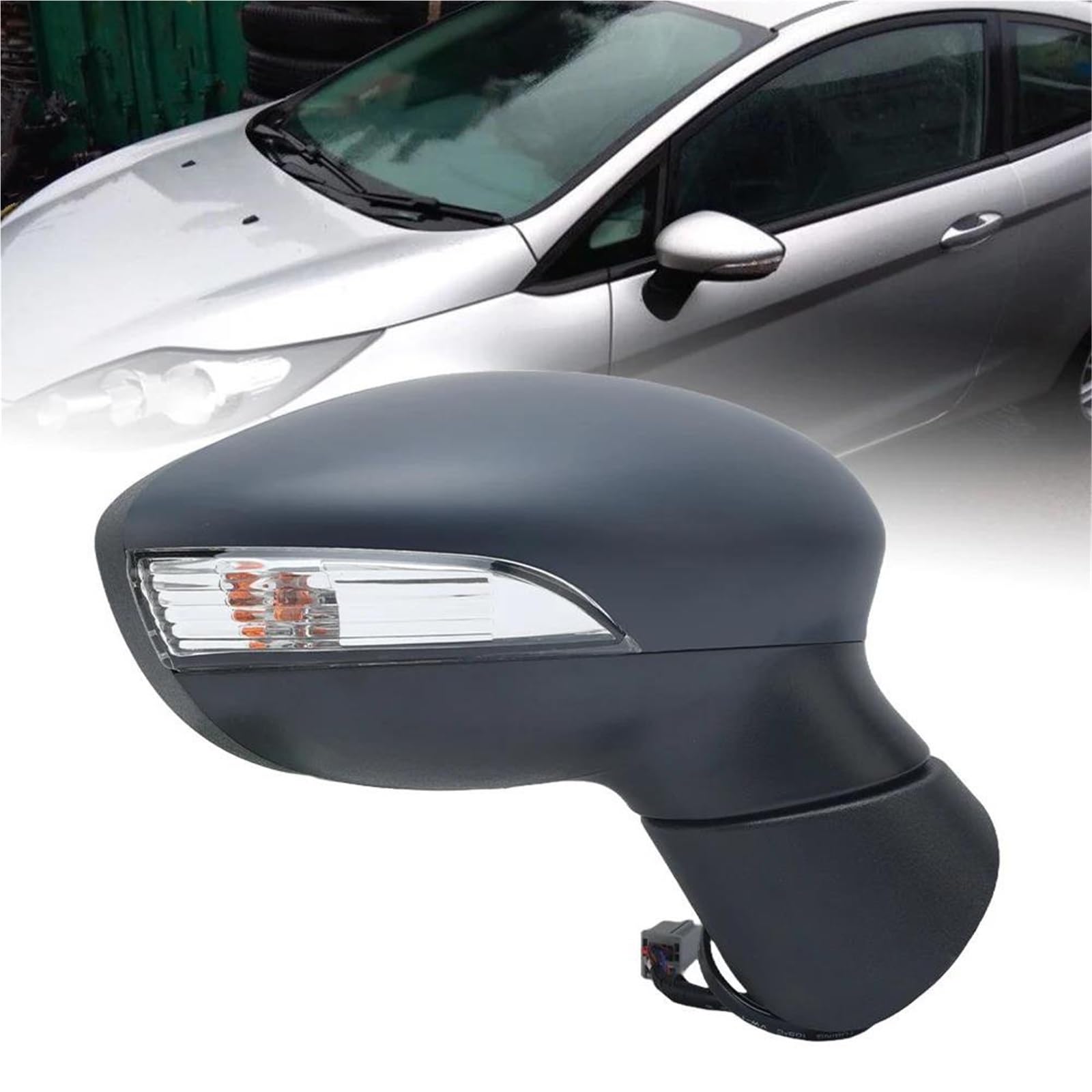 Specchio Specchietto Retrovisore Completo Per Ford Per Fiesta 2008-2012 | Specchietto Retrovisore Esterno Laterale Per Auto 8 Fori Di Fissaggio, Ripiegabile Manualmente, Riscaldato.(Sinistra)