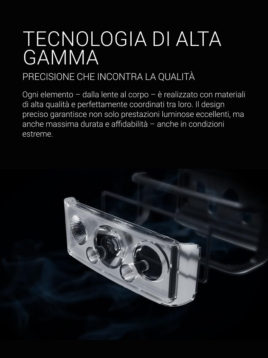 Zweibrüder ZB3H Torcia Frontale LED 600 Lumen – Lampada Frontale Ricaricabile USB-C con Digital Focus, Luce Rossa, MOT Multiple Optic Technology, Leggera e Regolabile, Ideale per Outdoor e Camping
