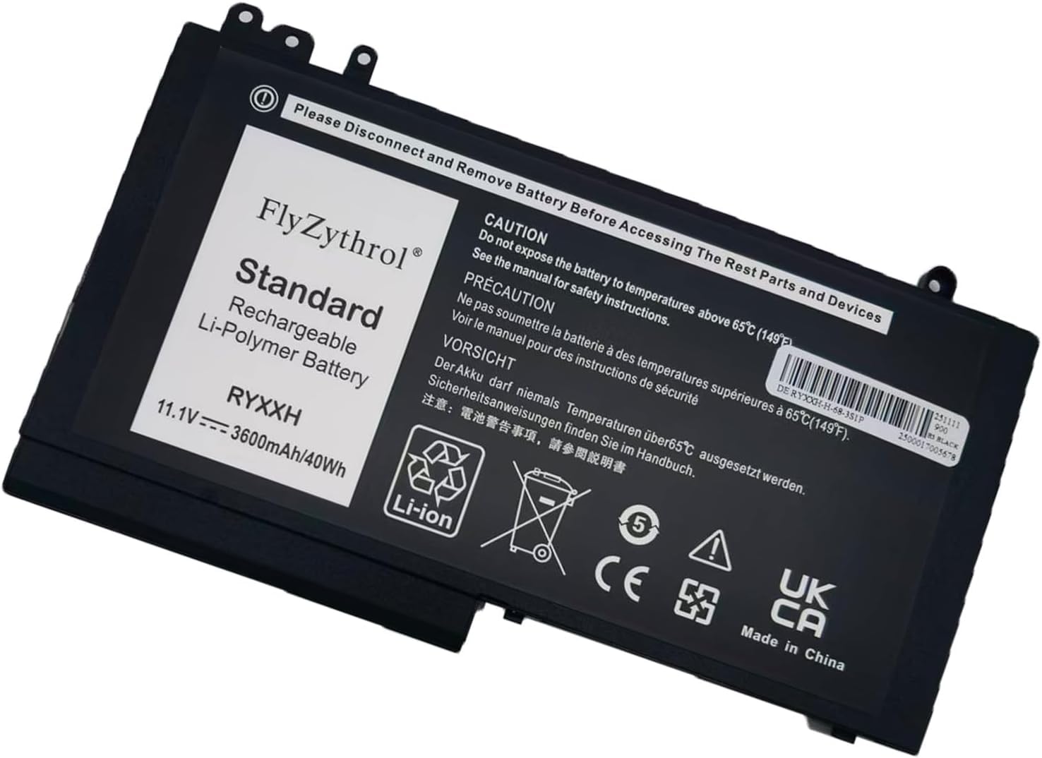11.1V 40Wh RYXXH Batteria compatibile con Dell Latitude 12 5250