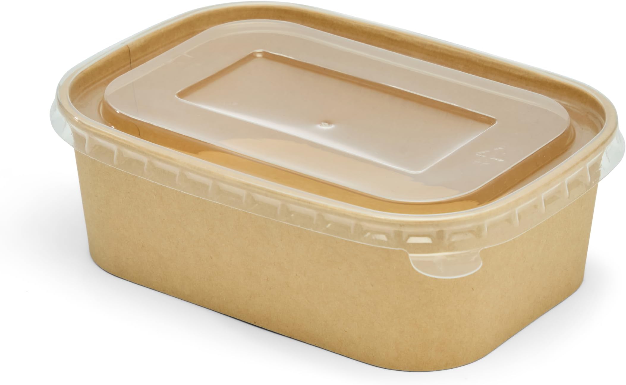 750ml Kraft Rectangular Food Prep Containers with Lids - Take Away, Hot Food, Meal Prep, Kraft food prep containers with lids for Restaurants, Cafés, Homes, Eco-Friendly Packaging