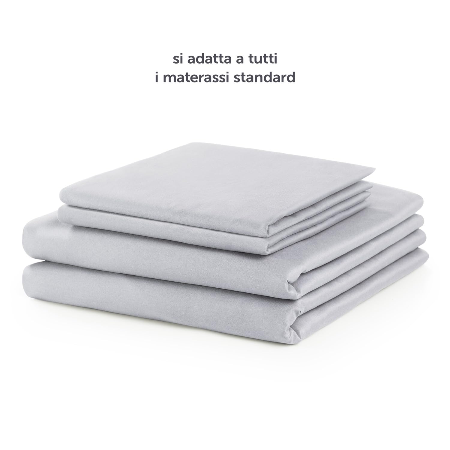 Blumtal Completo lenzuola matrimoniali 3pz - completo letto matrimoniale certificato OEKO-TEX - lenzuolo con angoli 180x200x30cm + lenzuolo 280x275cm + federa cuscino 50x80cm in microfibra - grigio