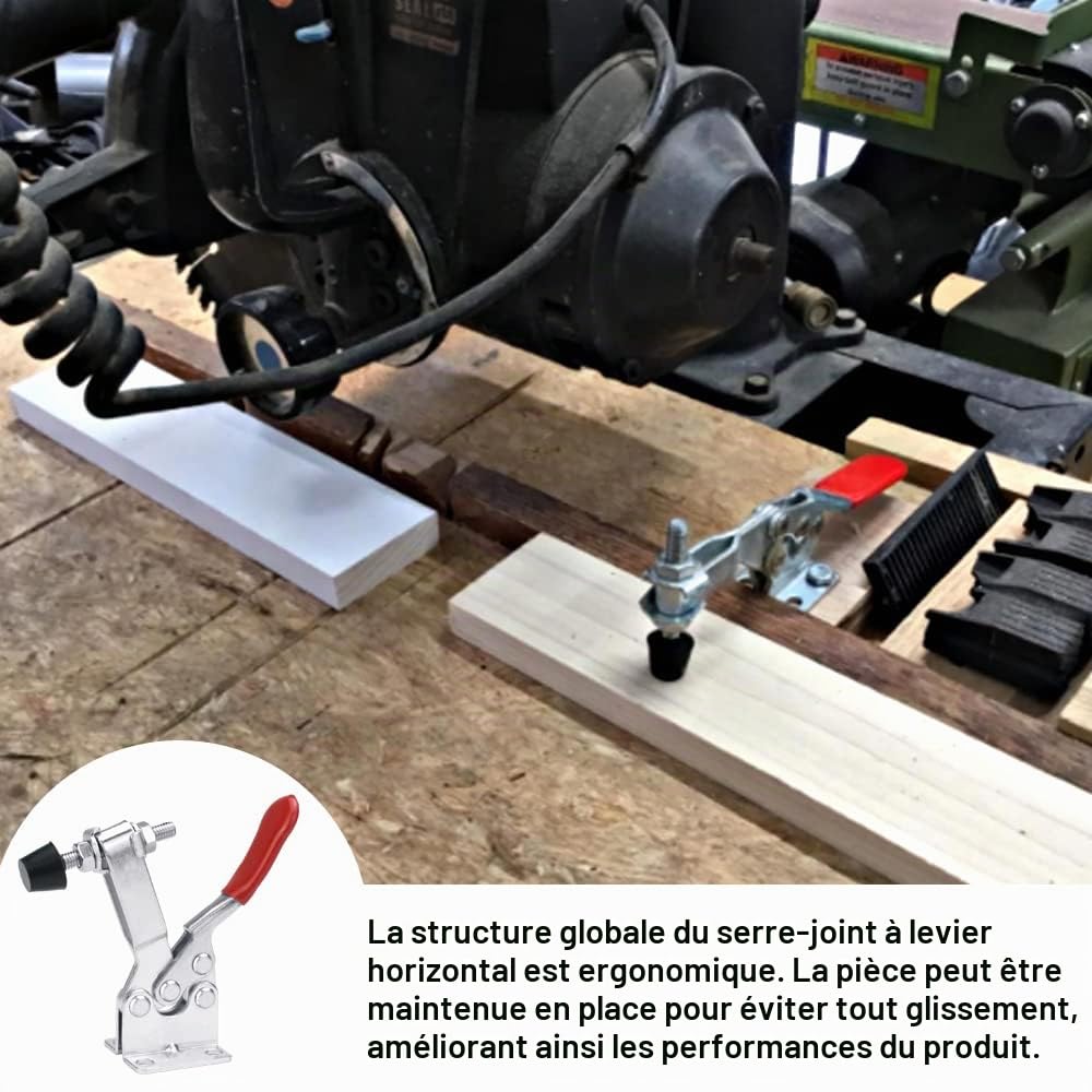 8 PCS Sauterelle en Fer 145mm 90 kg / 201 lbs Galvanisé Sauterelles de Menuisier Anticorrosion Pince à Genouillère Serrage Antirouille Amovible pour Fixation et Serrage Rapide Mécanique