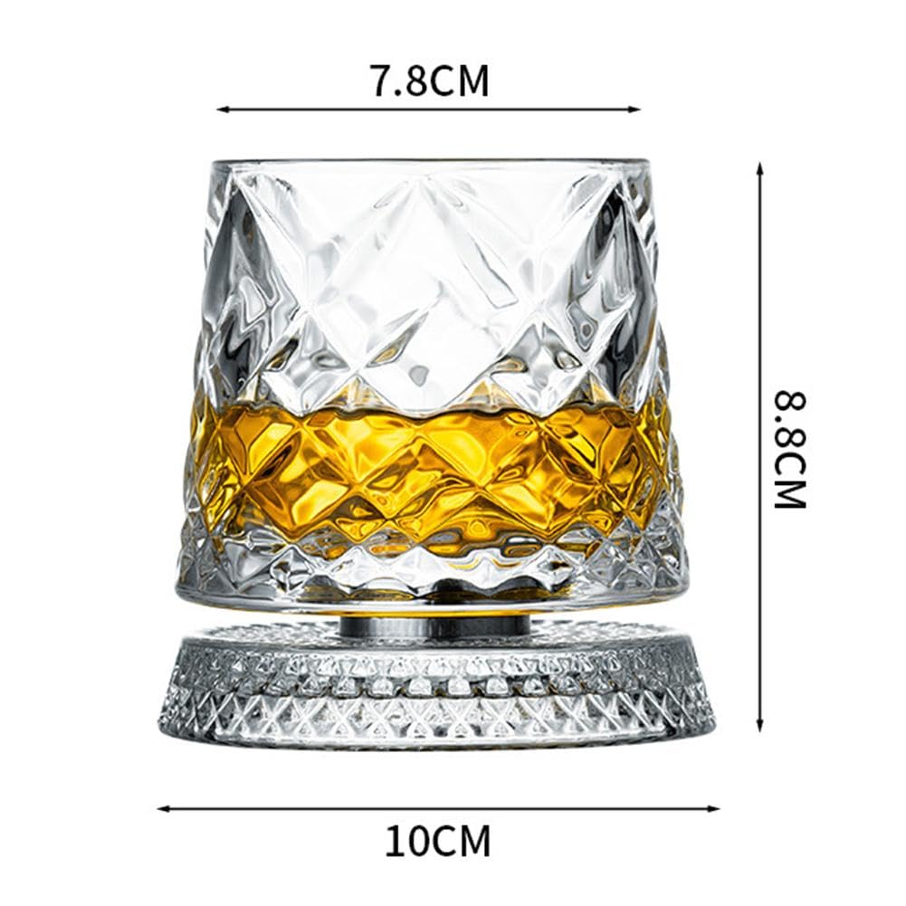 360-stopniowy obrotowy kieliszek do whisky, 2 sztuki obrotowego kryształowego kieliszka do wina z funkcją redukcji stresu, na urodziny, święta, Dzień Ojca, specjalne wydarzenia degustacyjne