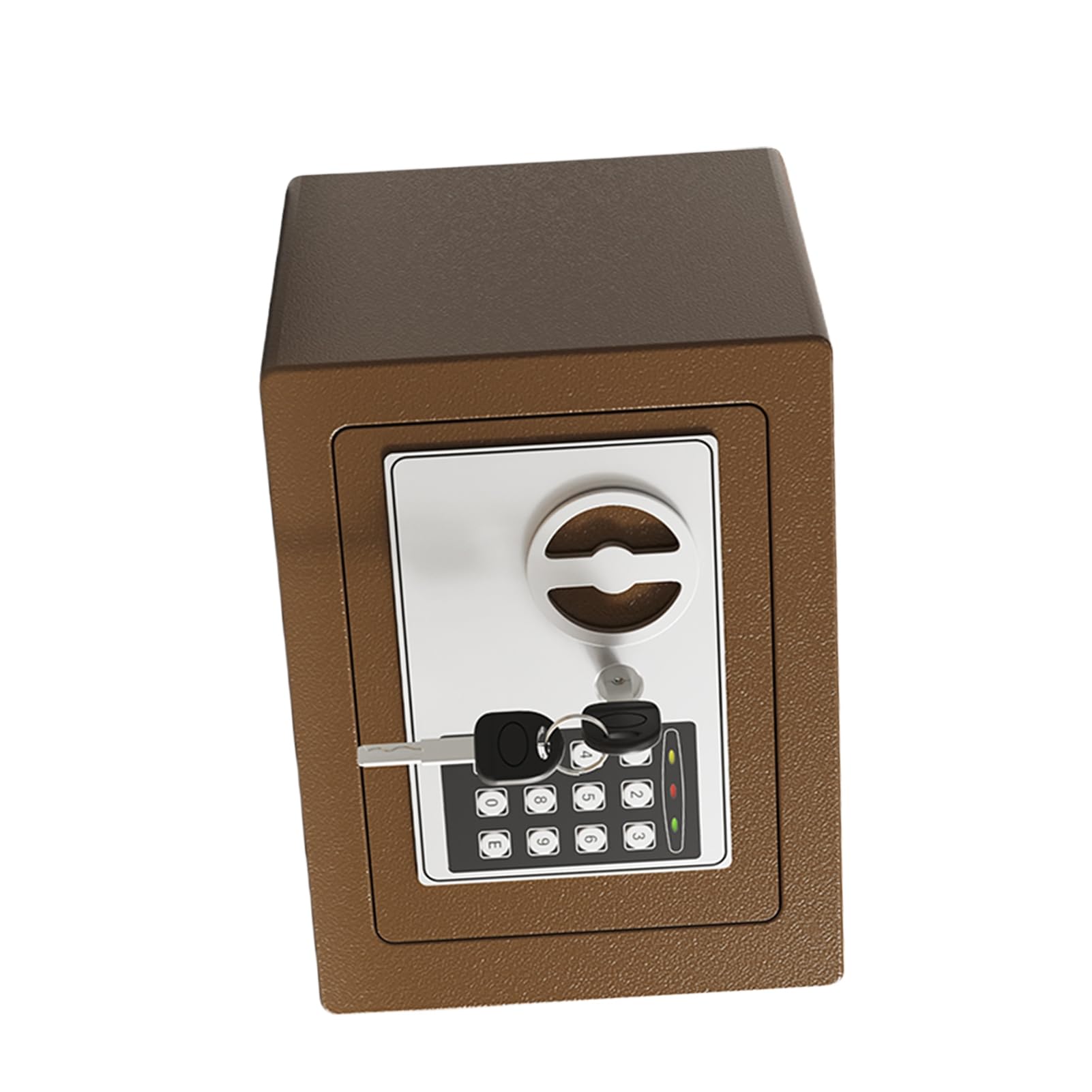 Coffre-fort Ignifuge Coffre-fort étanche avec Clavier Numérique et Clés de Rechange de sécurité en Métal 8,8 X 6,4 X 6, Pouces pour Maison, Hôtel, Dortoir, Bureau (café or)