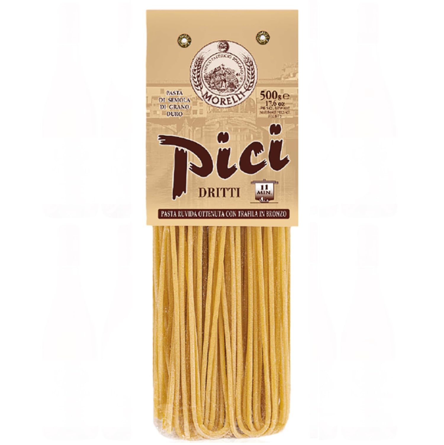 Morelli Pici Dritti Pasta Nudeln Italien inkl. FeinWert E-Book (12 x 500g)