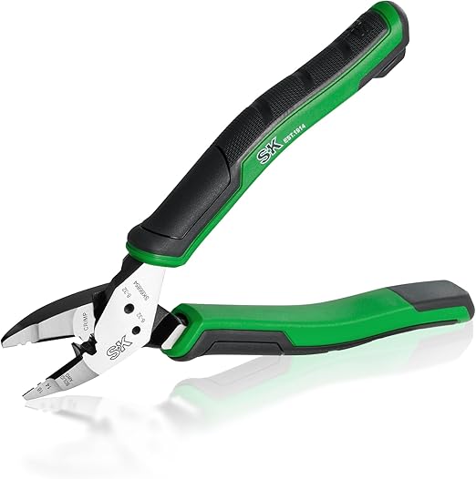 SK 7-Inch Multi-use Diagonal Pliers, 5 IN 1, Premium CR-V Steel Construction, Ergonomic Anti-slip Handle for Comfortable Grip