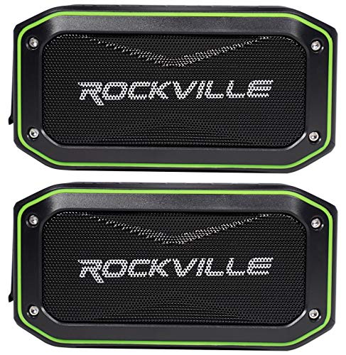 Rockville (2 Rock Anywhere Waterproof Portable Bluetooth Speakers+TWS Linking