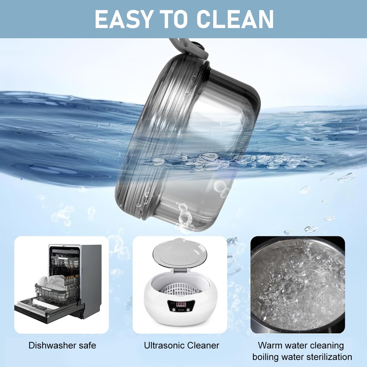 HANNEA® Denture Case, Denture Soaking Container With Strainer Basket 4