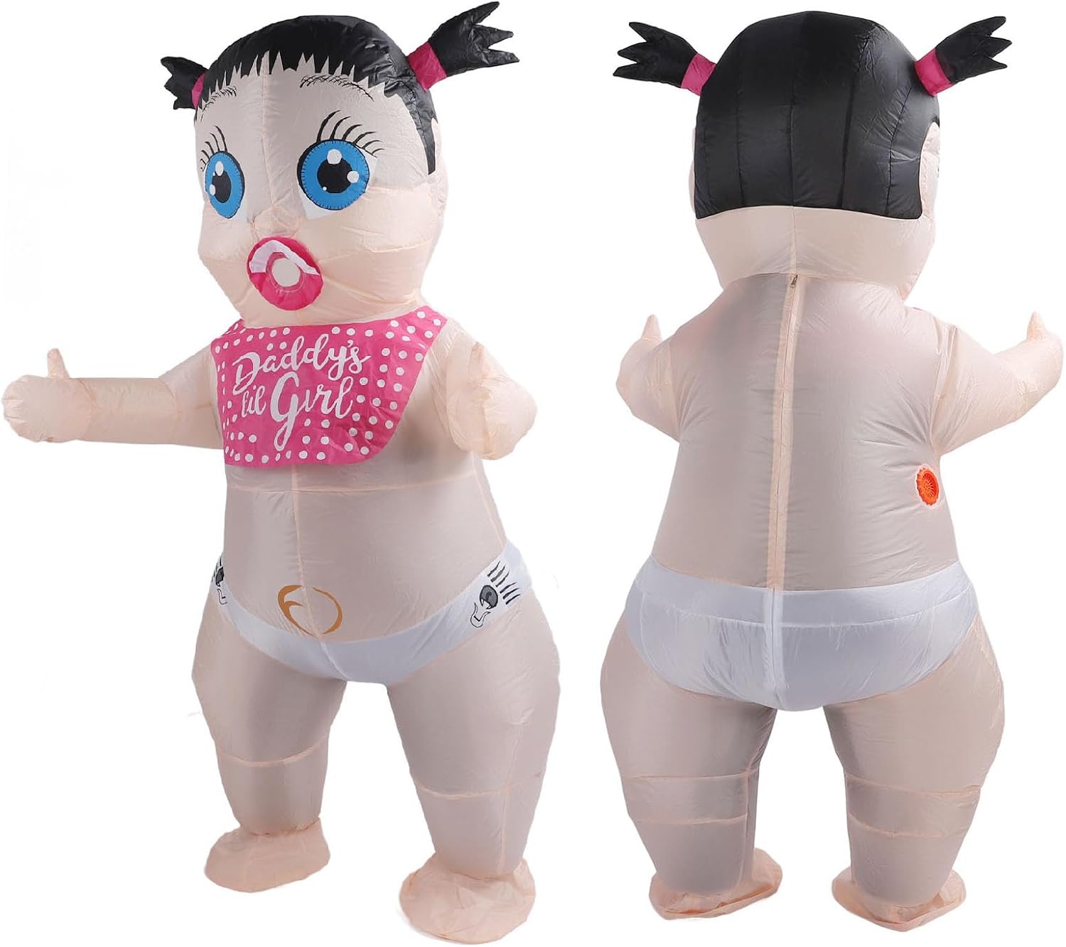 Inflatable Baby Costume, 150-190cm Funny Inflatable Costume with Air Blower, Inflatable Boo Boo Baby Costume for Shower Party Cosplay (Girl)