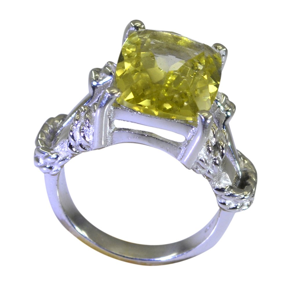 Alliance en argent sterling et quartz citron princesse d'exception