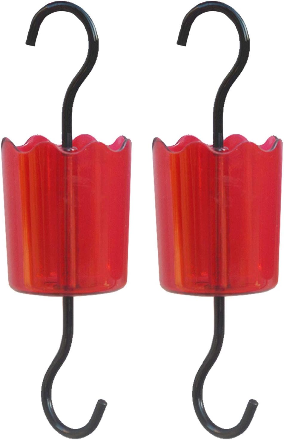 VIMOAHummingbird Feeders Accessory Hooks Hanging Moats Hummingbird Feeder Insect Guard, 2-Pack, Red