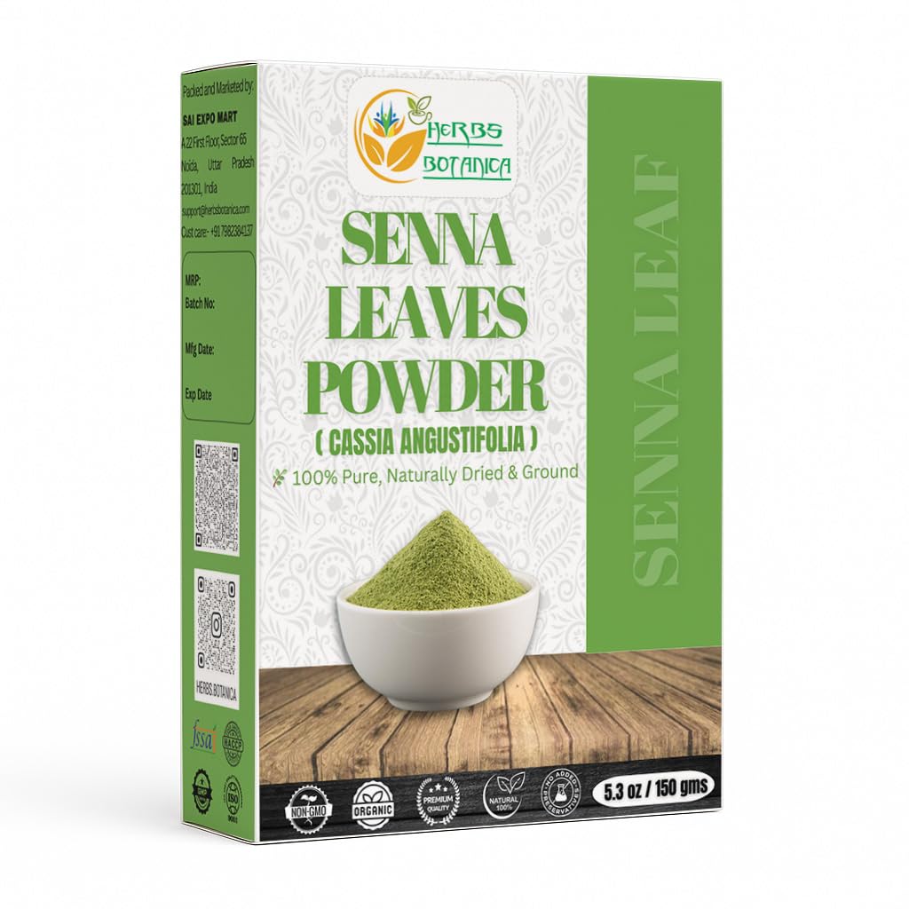 Senna Leaf Powder 100% Pure Senna Alexandrina Powder (Sana Makki) for Herbal Teas, DIY Formulations & Wellness – Non-GMO, Additive-Free – 5.3 oz