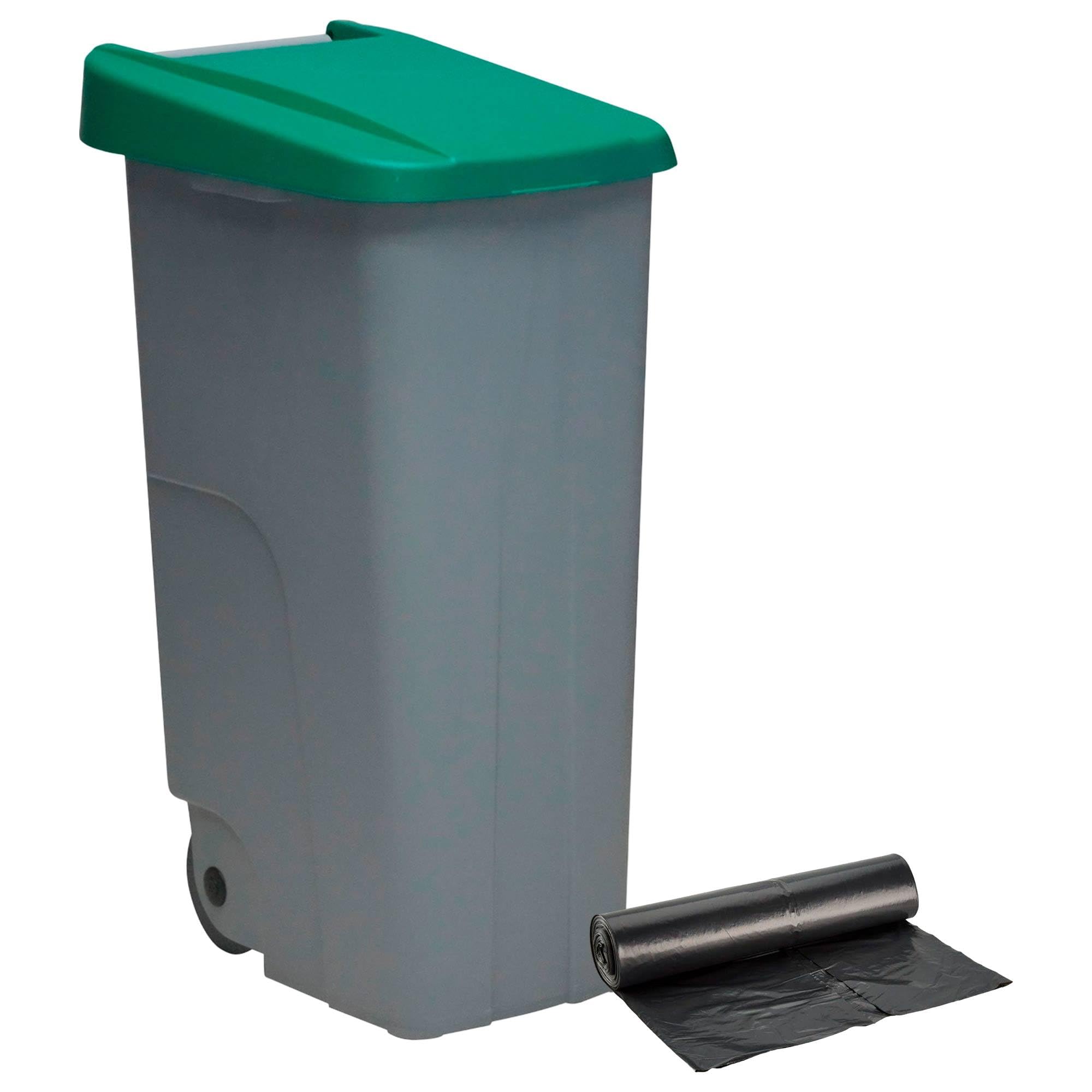 Denox DEN032 Rücklaufbehälter, 110 l, geschlossen, grün, 420 x 570 x 880 mm