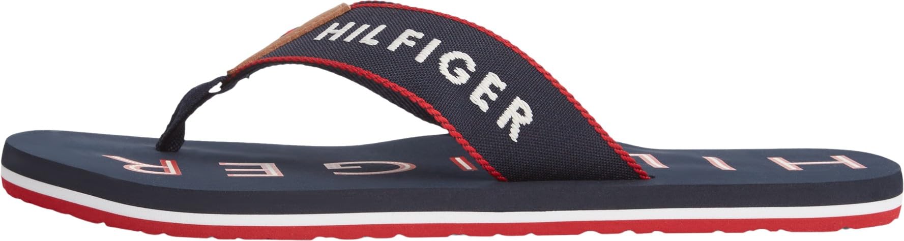 Tommy Hilfiger Men Sporty Hilfiger Beach Sandal FM0FM05913 Flip Flops, BLUE, 6.5