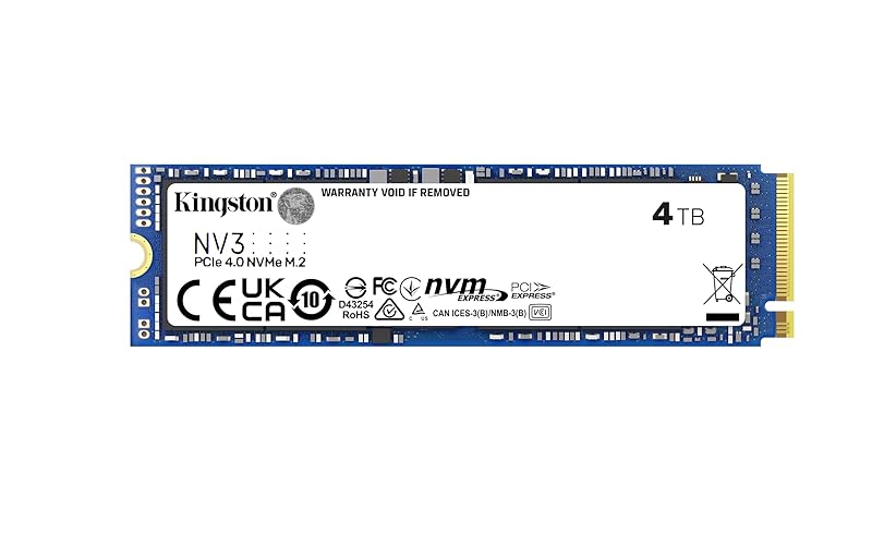 Kingston NV3 4TB M.2 2280 NVMe SSD | PCIe 4.0 Gen 4x4 | Up to 6000 MB/s | SNV3S/4000G