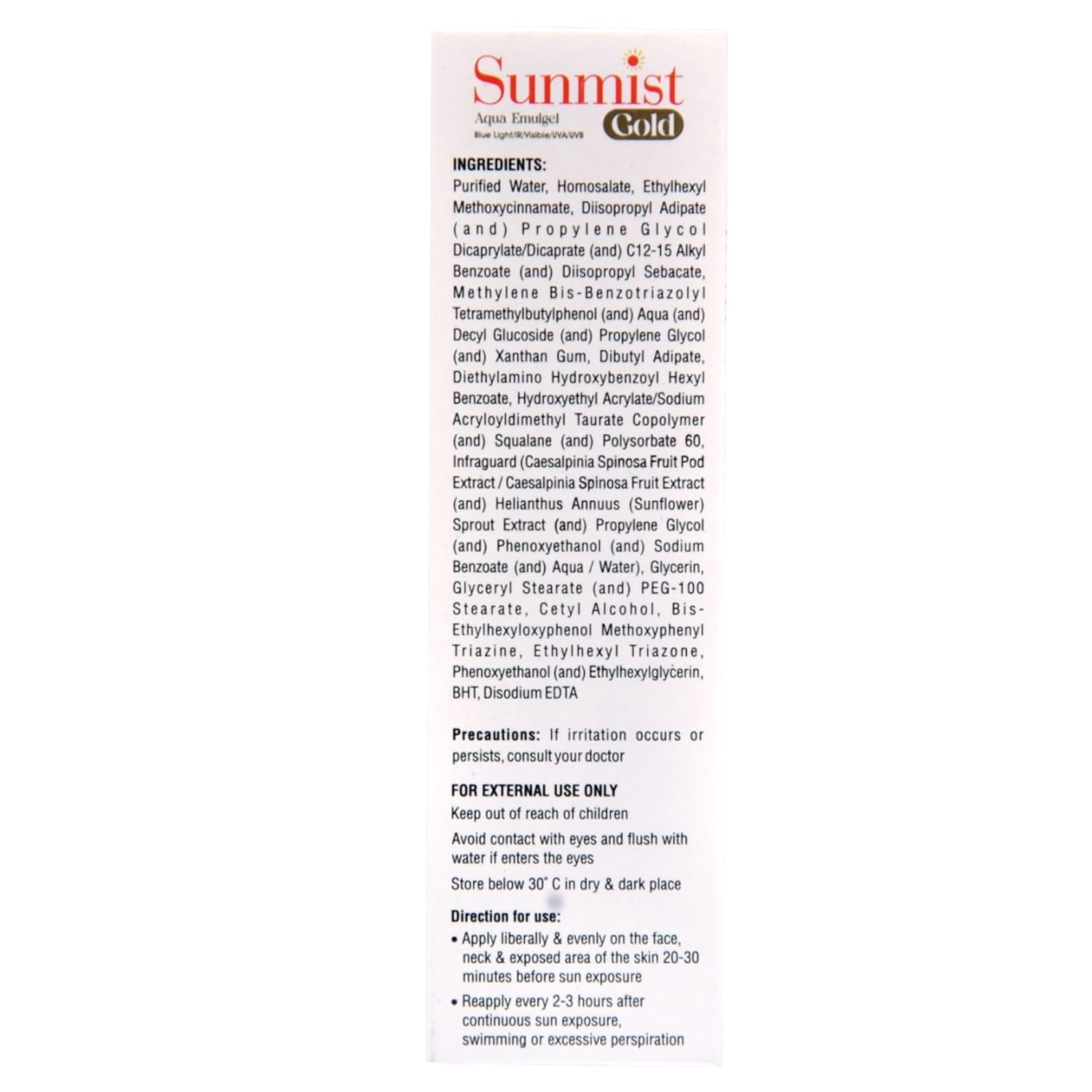 KDIT Meghmani Sunnmist Gold Aqua Emulgel Sunscreen, SPF 80+ PA++++, Broad Spectrum UVA/UVB/Blue Light Protection, 60g 2