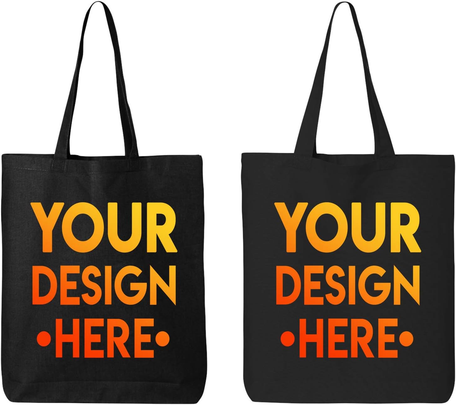 DESIGN YOUR OWN Canvas Tote Bag - Add Your Photo and Text - Personalized Tote Bag