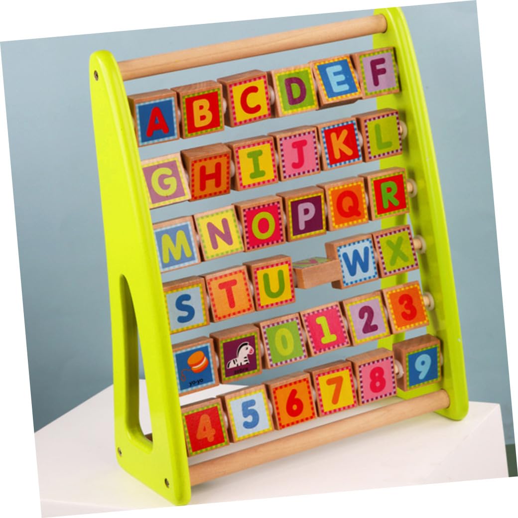 Gioco Educativo in Legno per Tavola Cognitiva Multifunzione con Lettere e Numeri Strumento Montessori per Apprendimento Precoce e Coordinazione Mano-Occhio Resistente e Didattico