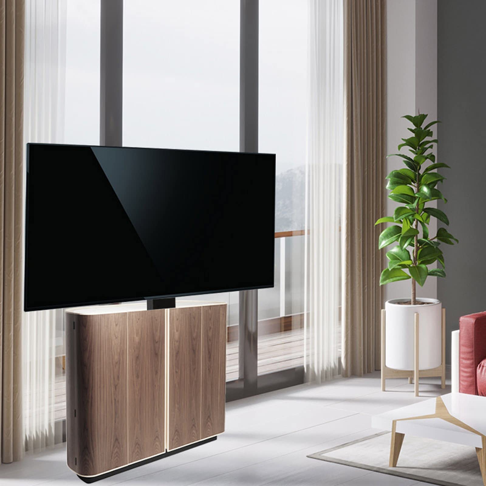 TV Stand Elettrico TV Stand Mount Piano STANDATA TV Telecomando Regolabile in Altezza Stand Smart TV Stare for Un Pannello Piatto da 14 "-32" TV Fino a 82 libbre .per casa, Ufficio