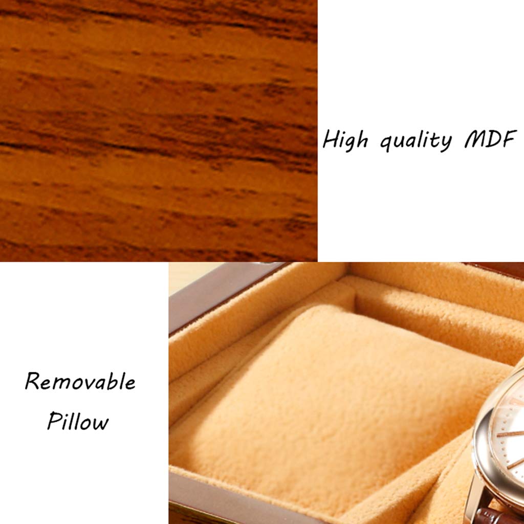 Boîte à Montres En Bois – 20 Emplacements – Vitrine à Bijoux Rangement – Couleur Bois De Rose