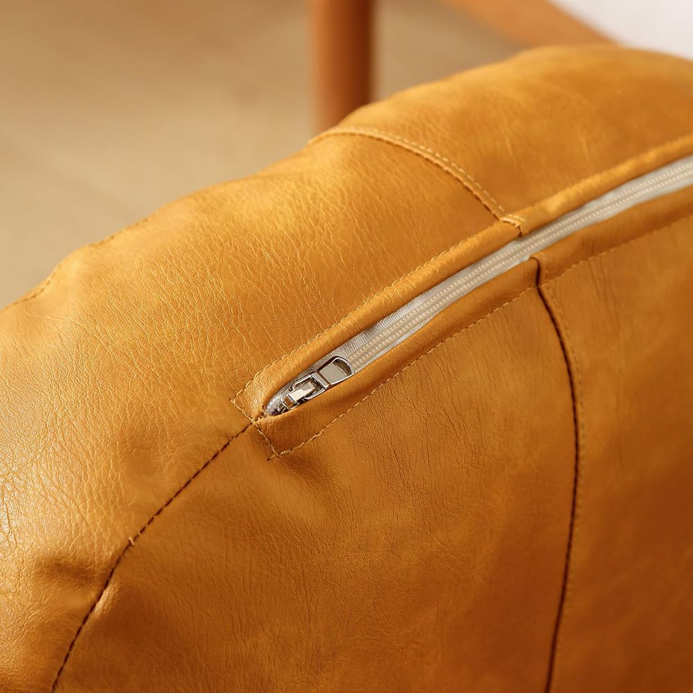 Cuscino da pavimento quadrato in pelle PU, morbido e confortevole, design moderno cachi per soggiorno, 40 x 10 cm