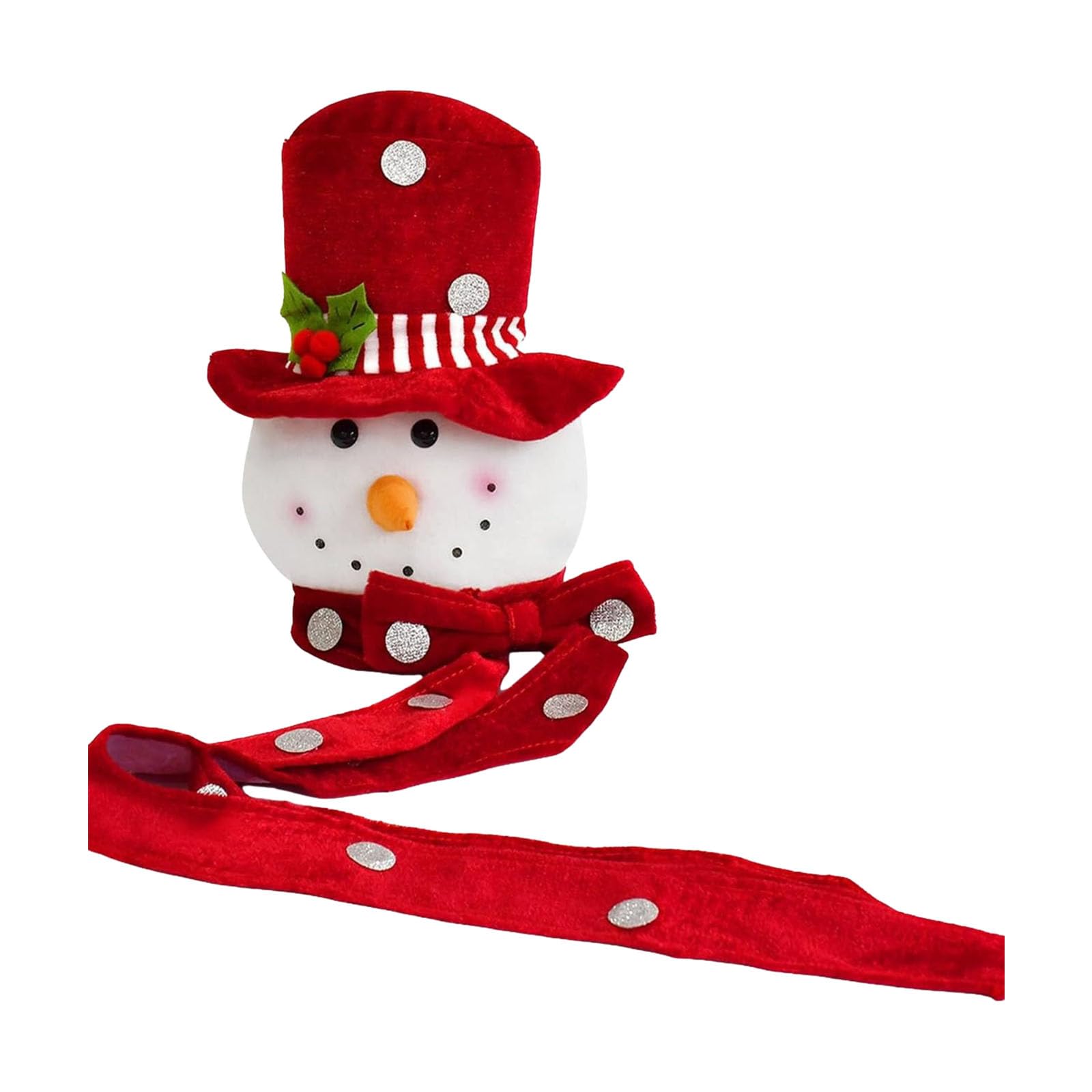 carotoe Realistic Snowman Christmas Tree Toppers with Soft Fabric Design Easy Setups Multiple Scene Homes Festival Decors Safe Christmas Decors