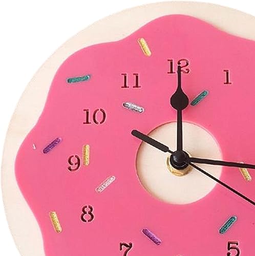 Miniatura 2 de Milageto Reloj de pared con forma de rosquilla de estilo nórdico, adorno sin tictac, accesorios de fotos, manualidades de regalo para habitación de