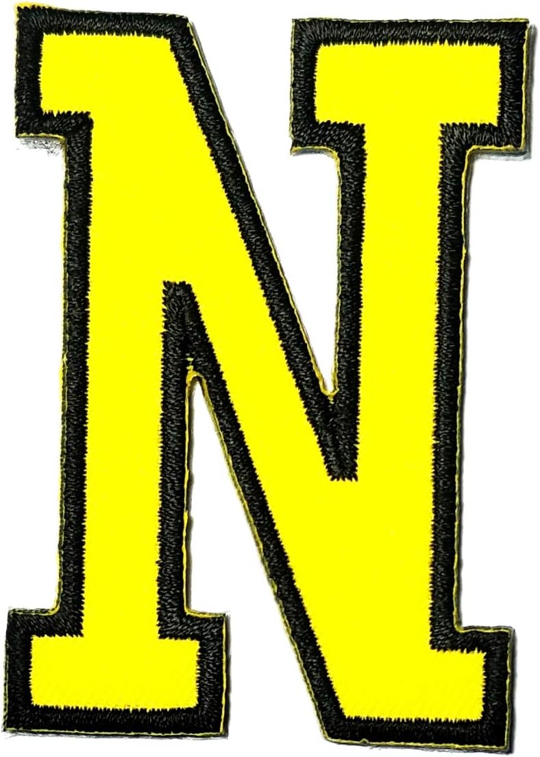 Yellow H Letter Patch Fabric Embroidery Patch Alphabet Letter A-Z Sewing Badge Cloth for Coat Jacket Patch for Study English Skills Enhancement Kids (Letter H)