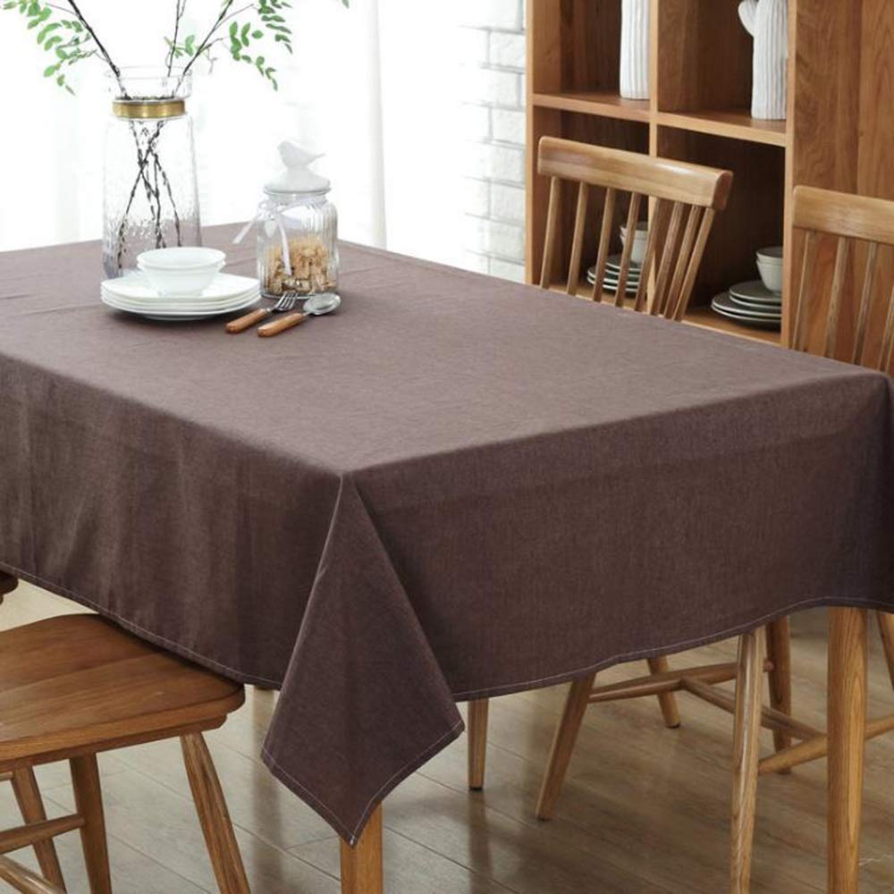 Nappe imperméable coton lin 130x200cm lavable et déperlante anti-tache couleur D pour salon