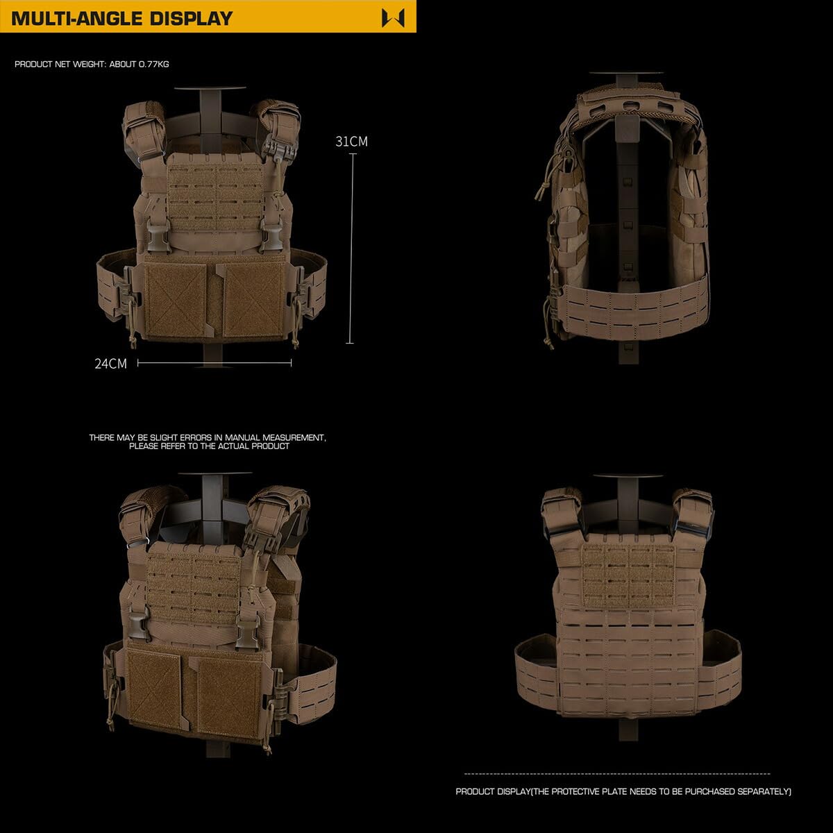 Amazon | WoSporT ARC Design プレートキャリア V2 MOLLE WolfGray