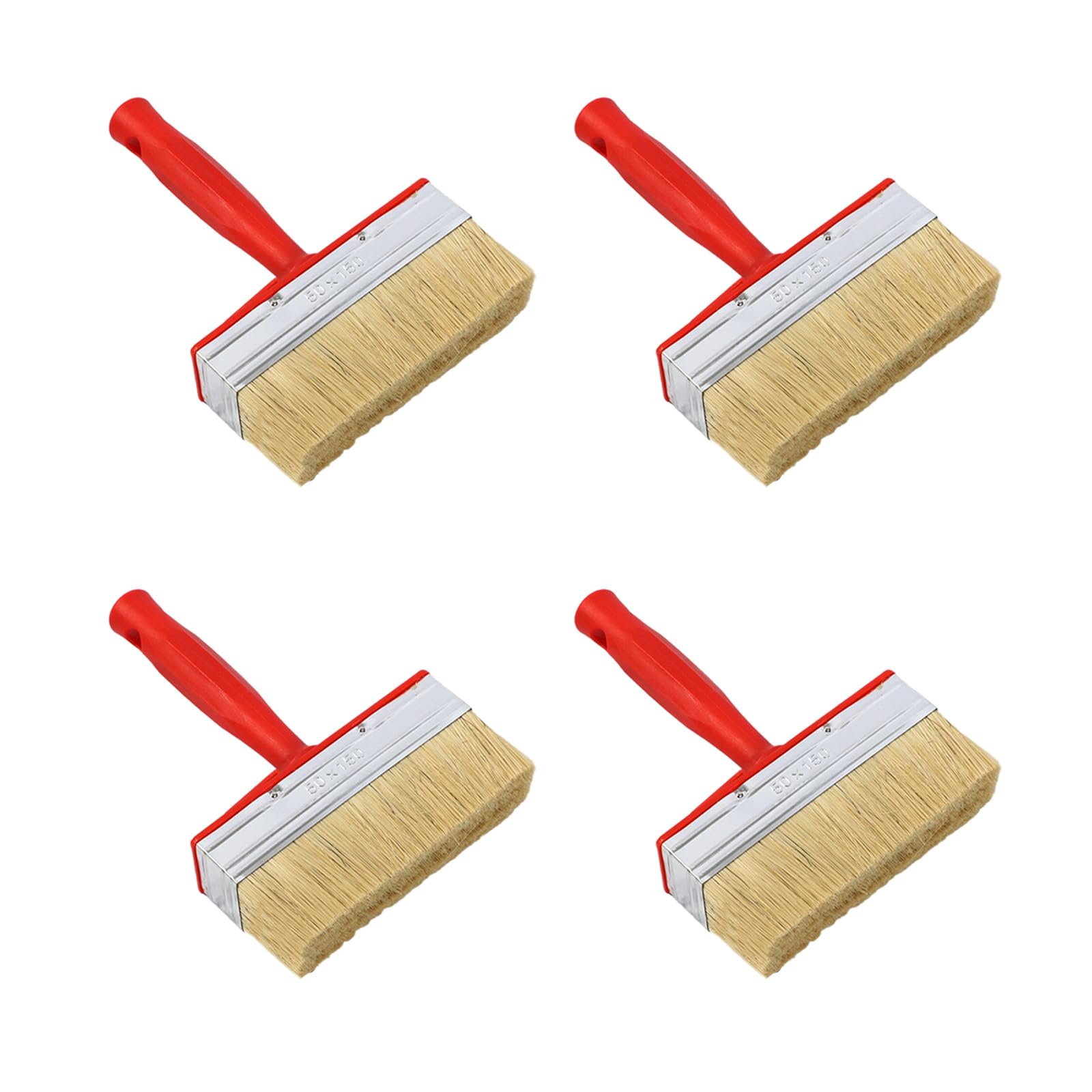 4Pieces Stain Applicators Set With Natural Bristles Ideal For Deck Terrace And Furniture Coating Projects Supplies