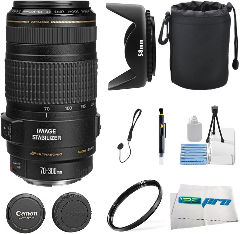 Canon EF 70-300mm f/4-5.6 IS USM Lens Bundle. USA. Value Kit with Acc #0345B002