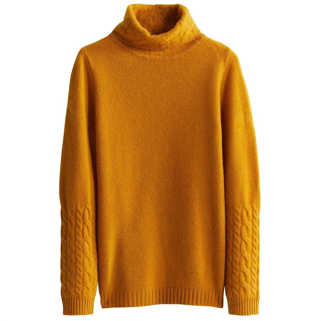 Sweter Damski Z Wełny Z Wysokim Kołnierzem I Długim Rękawem, Miękki, Zimowy Sweter-Red-Large