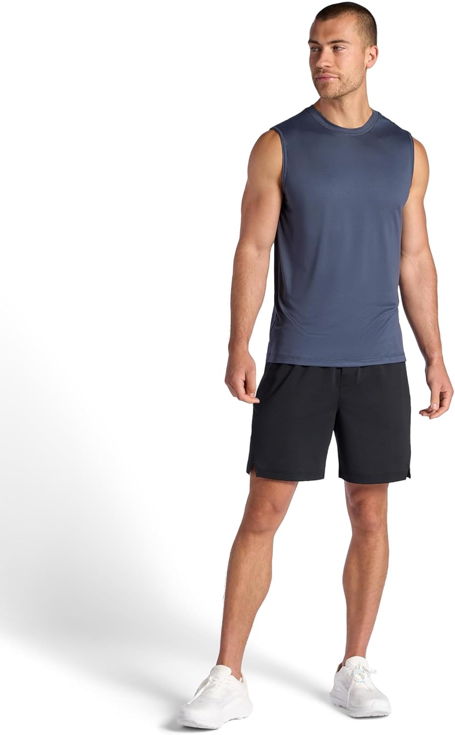 Gaiam Men's Everyday Basic Muscle Tank Top, Standard Fit, Stretch Midweight Material