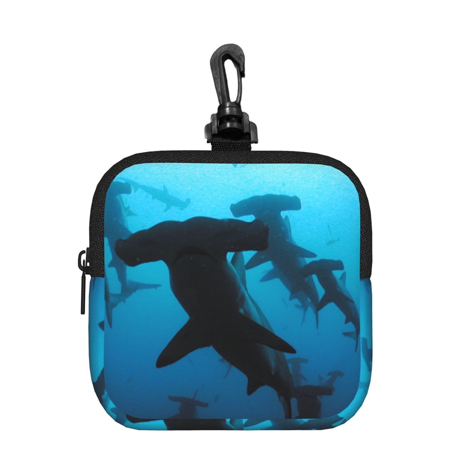 Hammerhead Sharks Print Square Storage Bag Travel Toiletry Cosmetic Organizer Pouch Lightweight Reusable