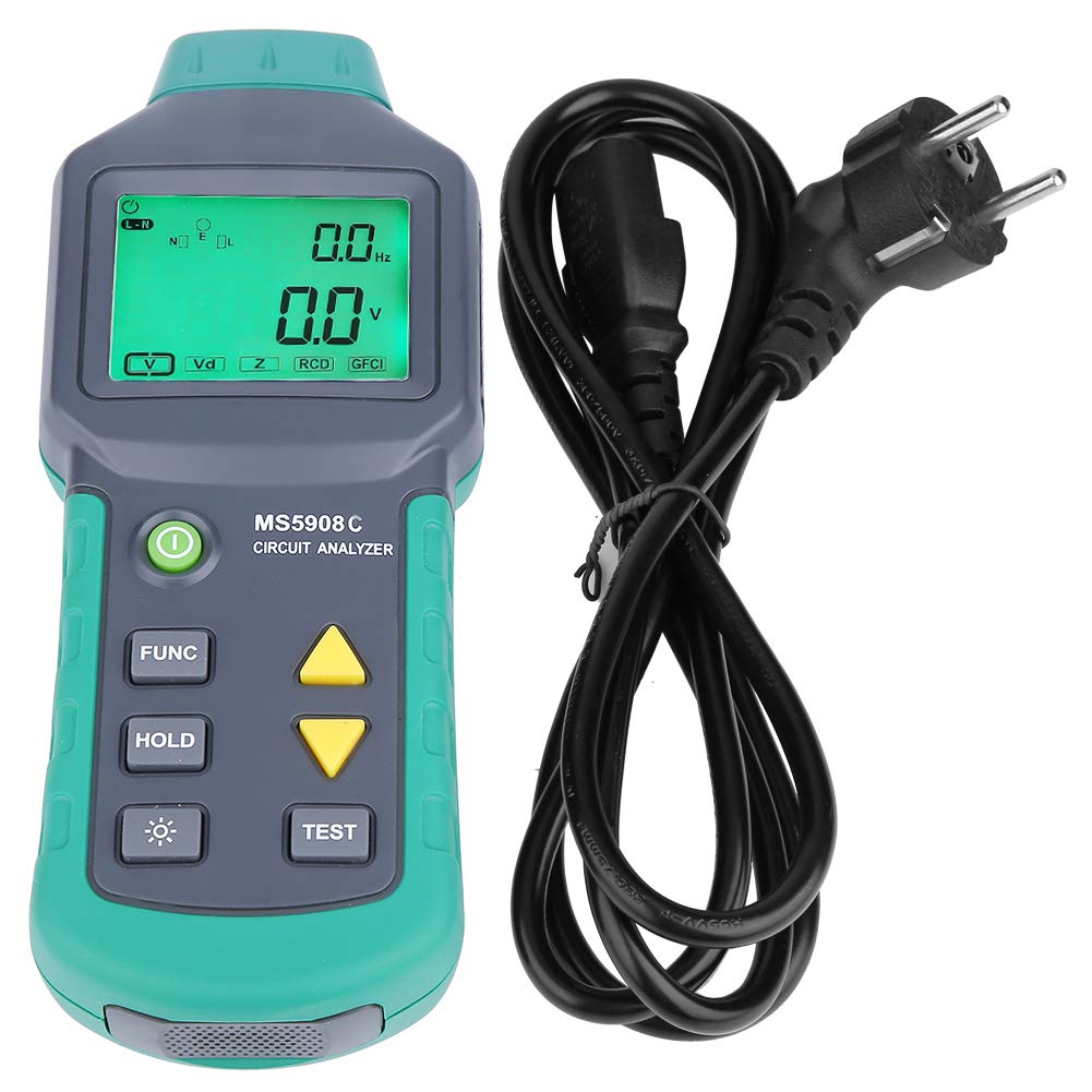 Akozon Analizador de circuitos LCD, Probador de voltaje GFCI RCD(AC100-240V)