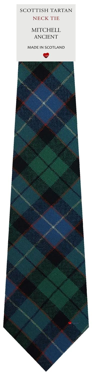 I LUV LTD Mens All Wool Tie Woven And Made in Scotland in Mitchell Ancient Tartan