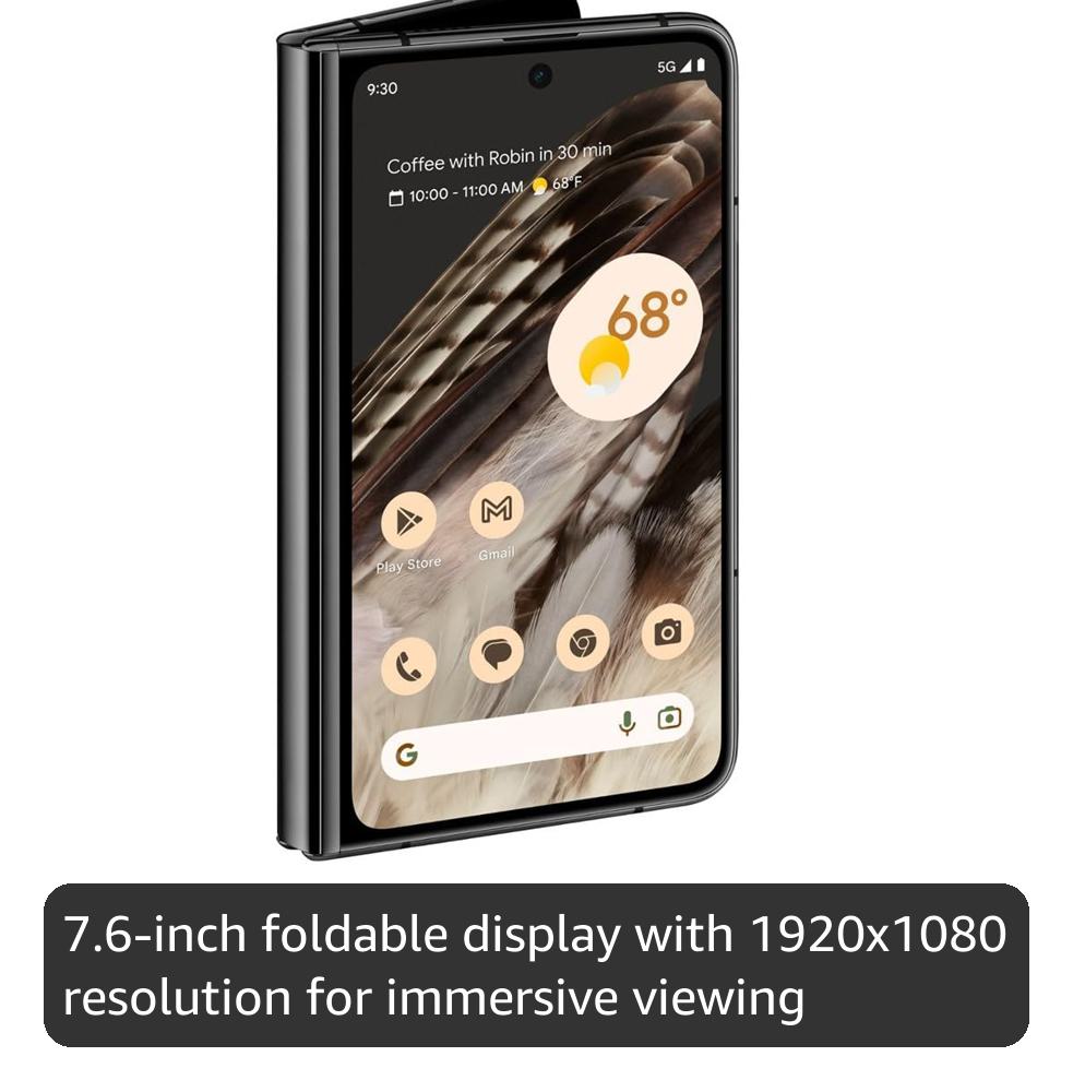 Google Pixel Fold 5G 256GB + 12GB RAM Factory Unlocked - Dual SIM