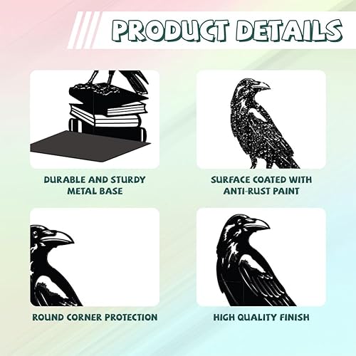 Miniatura 3 de Peacoblue Sujetalibros de metal para estantes, soportes de libro modernos y decorativos resistentes para estudio, oficina, escritorio, estante,