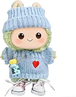 One Set Clothes for LA BUBU Doll (NO Doll), Handcrafted Crochet Accessories for LA BUBU About 6.7'' Dolls, Premium Outfit-Cute Clothes for Dress up Unique Style (48)