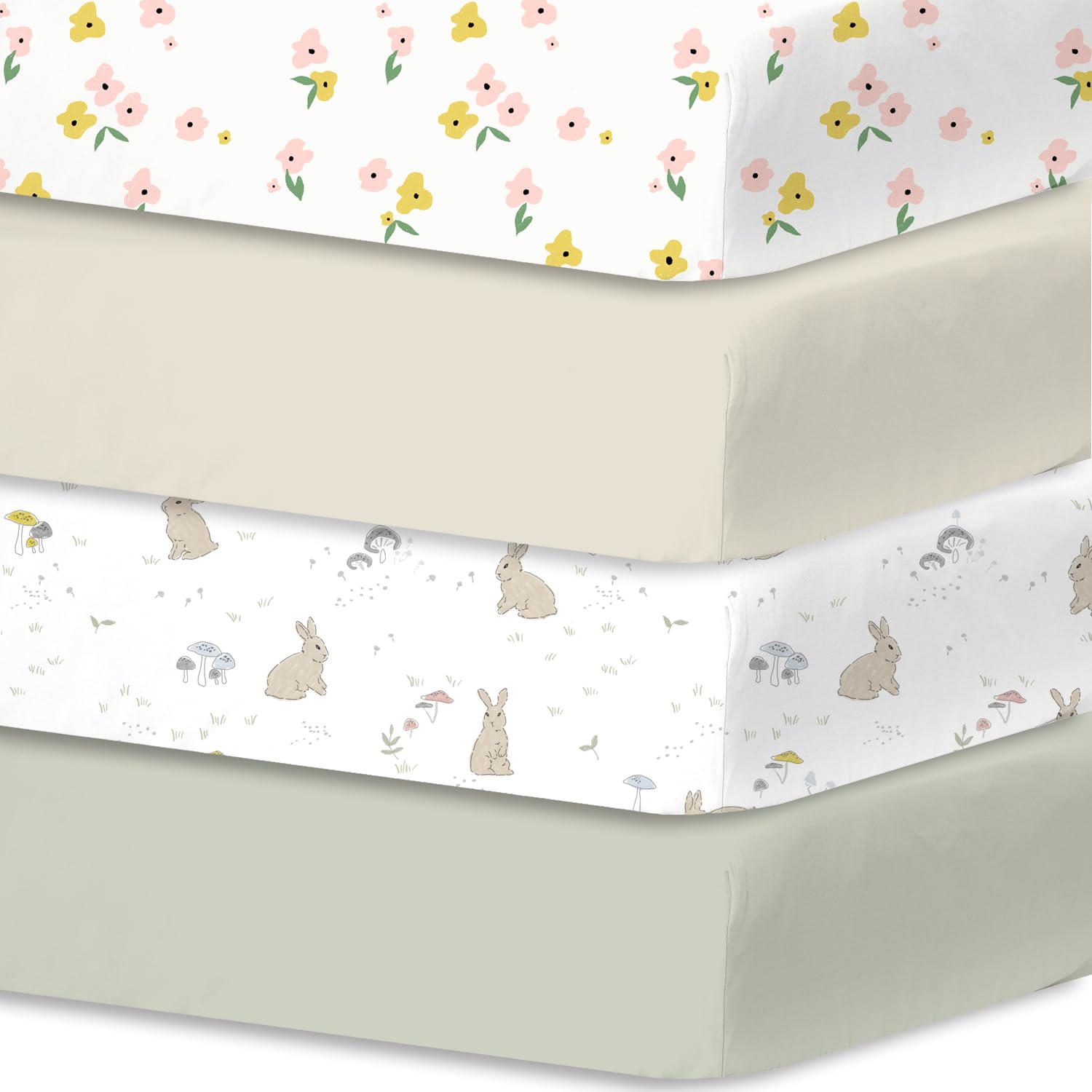 Little Grape Land cot bed sheets 140 x 70 cm fitted 4 Pack
