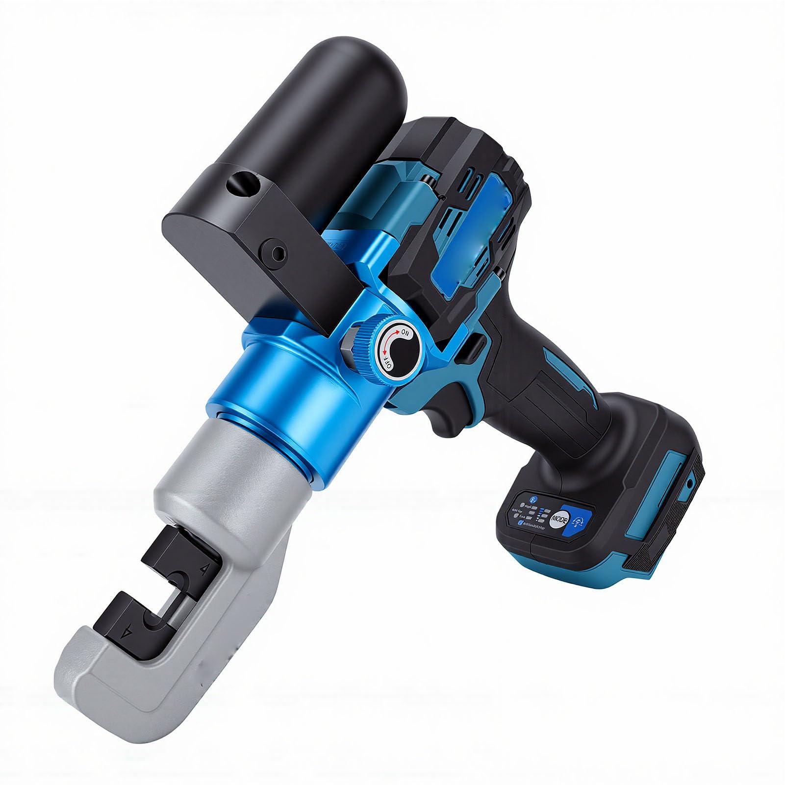 Eujgoov Bezprzewodowe Elektryczne Hydrauliczne Narzędzie do Zaciskania 60 KN, Skok 12 Mm, z 8 Matrycami do Zaciskania 4-70 Mm², Akumulatora 18V, Zaciskarka Tulejek kablowych.