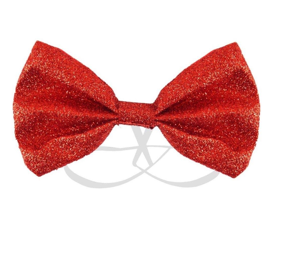 Pick2drop RED Bow Tie Glitter Sparkly Adjustable Dickie Dicky Dance Party Fancy Dress Gift Set