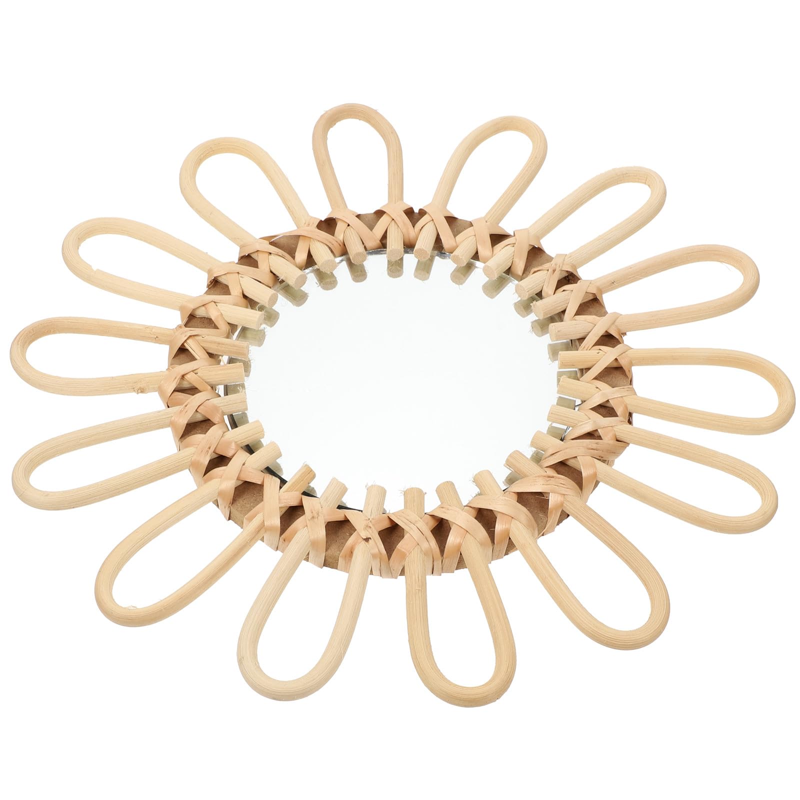 Miroir décoratif pour chambre et salle de bain en osier tressé BESTYASH